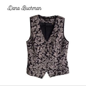 DANA BUCHMAN BLACK & WHITE THREE BUTTON VEST